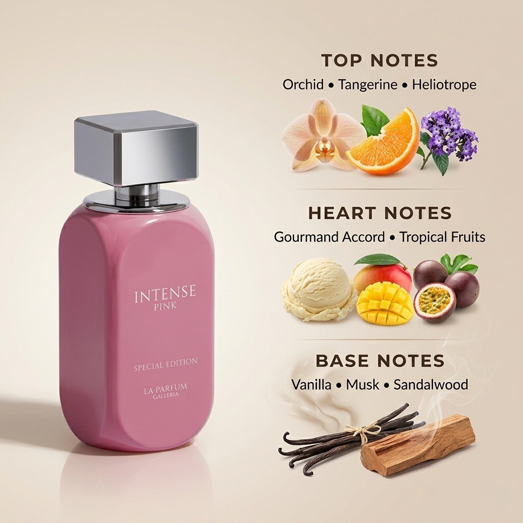 Intense Pink by La Parfum Galleria Women’s Eau de Parfum Soft Floral Fruity Vanilla Long Lasting Premium Scent 100 ml