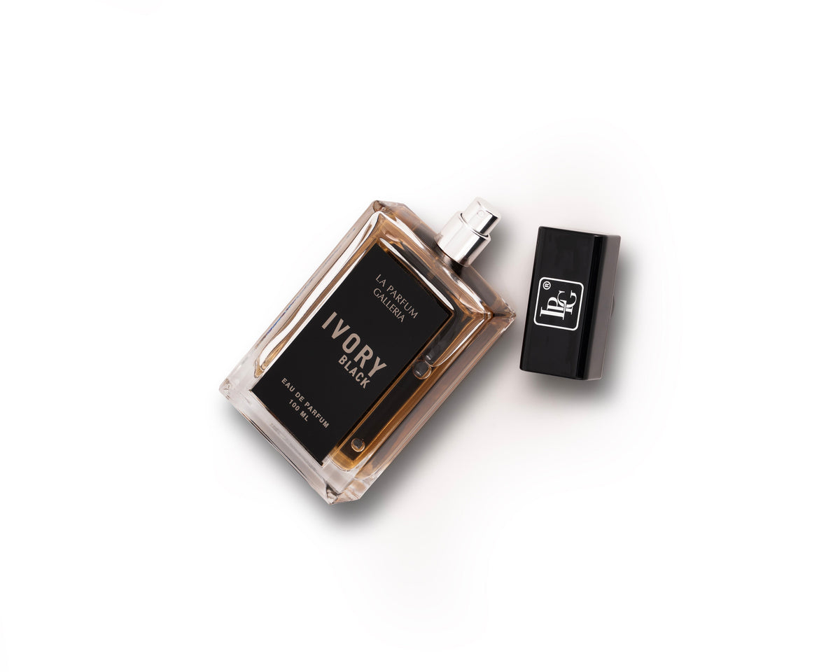 Ivory Black by La Parfum Galleria Unisex Eau de Parfum Rich Amber Woody Elegance Long Lasting Premium Scent 100 ml